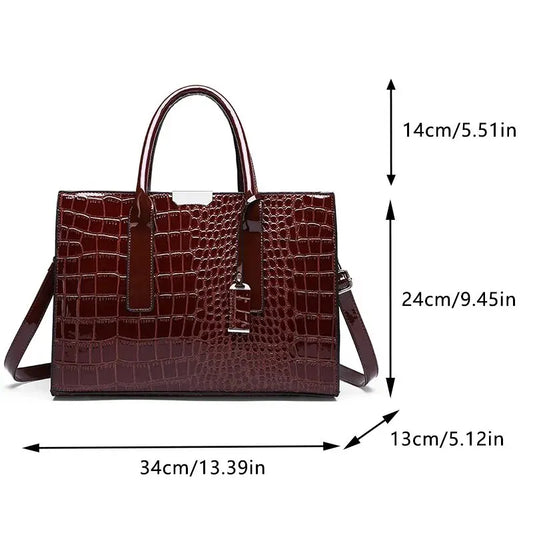 Crocodile Print Women's Handbag